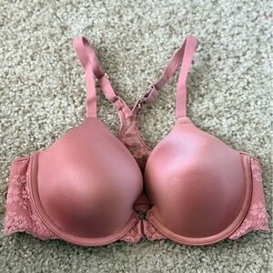 Maidenform Front-Close Racerback Bra - Mauve Lace Size 34B
